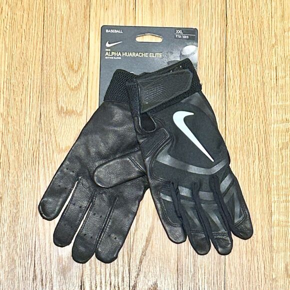 Nike Alpha Huarache Elite Men’s Size 2XL Black White Batting Gloves